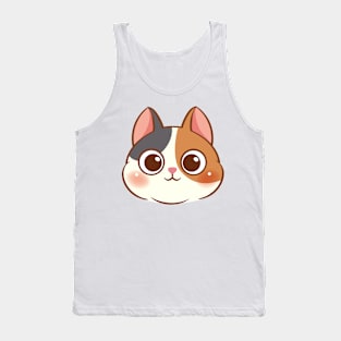 Cartoon cute cat face Tank Top